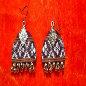 Fabric Earrings with Ghungharu Work